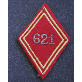 LOSANGE DE BRAS MODÈLE 45 : losange du 621° GAS Groupement d'Armes Spéciales s/off (laminette)