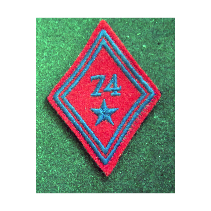 LOSANGE DE BRAS MODÈLE 45 : losange du 74° régiment d'artillerie blindée modèle troupe