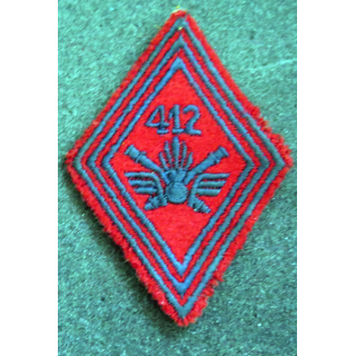 LOSANGE DE BRAS MODÈLE 45 : losange du 402° régiment d'artillerie de Défense contre avions DCA modèle troupe