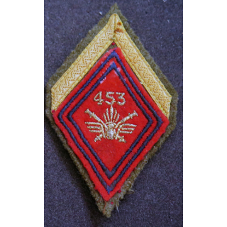 LOSANGE DE BRAS MODÈLE 45 : losange de sergent PDL du 453° Groupe d'artillerie antiaérienne