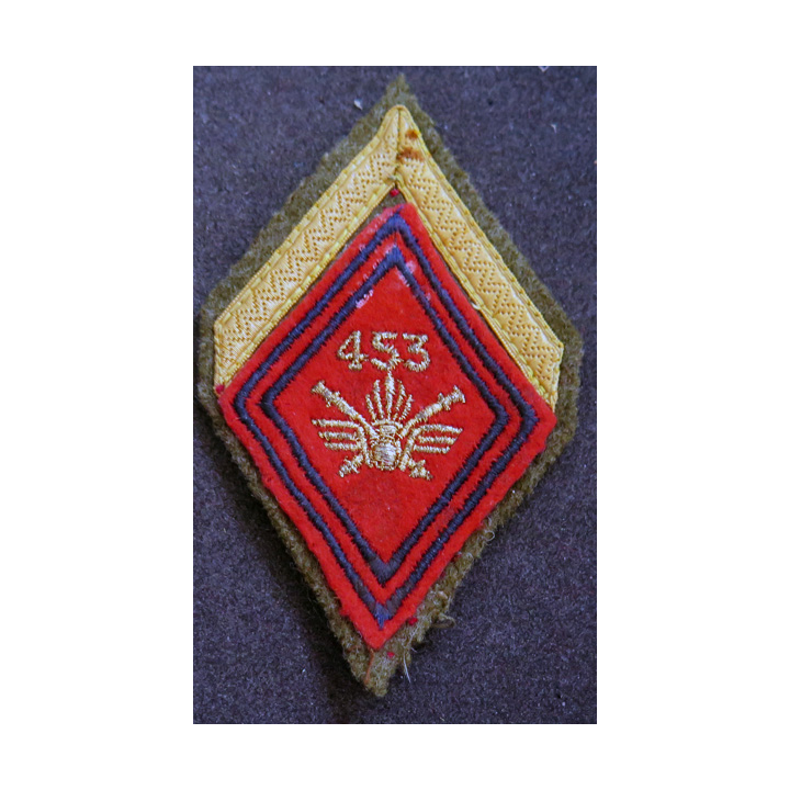 LOSANGE DE BRAS MODÈLE 45 : losange de sergent PDL du 453° Groupe d'artillerie antiaérienne