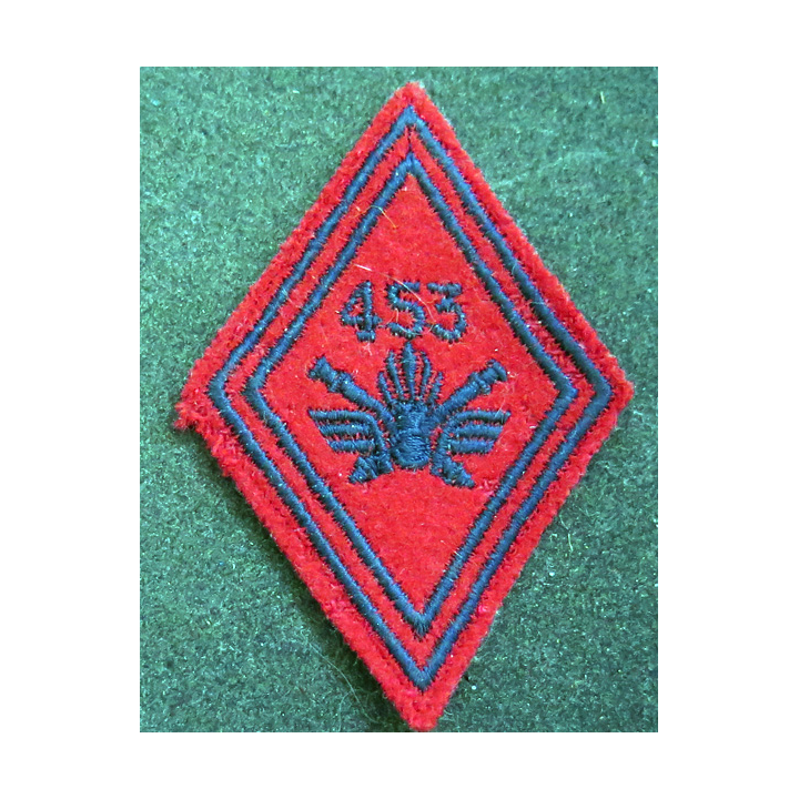 LOSANGE DE BRAS MODÈLE 45 : losange du 453° Groupe d'artillerie antiaérienne modèle troupe