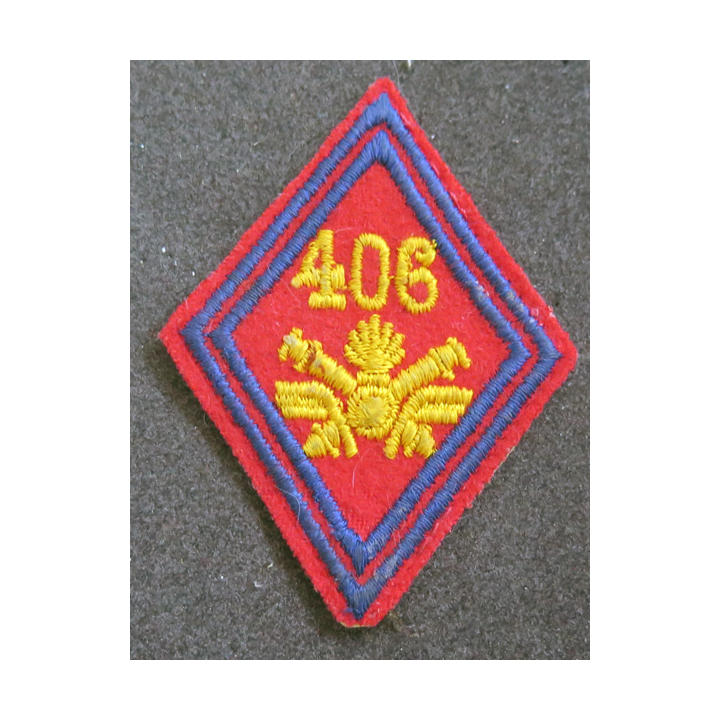 LOSANGE DE BRAS MODÈLE 45 : losange du 406° Régiment d'artillerie antiaérienne modèle s/off (fil)