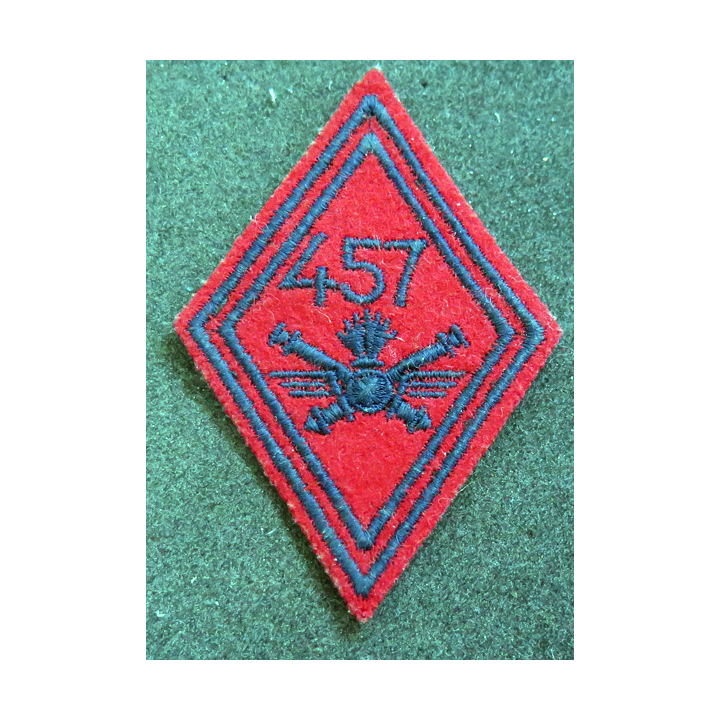 LOSANGE DE BRAS MODÈLE 45 : losange du 457° Groupe d'artillerie antiaérienne modèle troupe