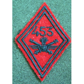 LOSANGE DE BRAS MODÈLE 45 : losange du 453° Groupe d'artillerie antiaérienne modèle troupe
