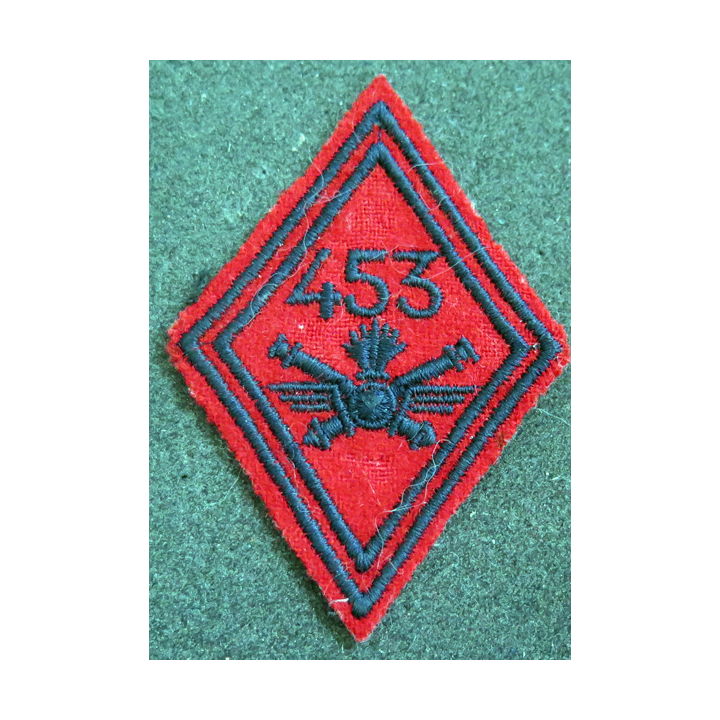 LOSANGE DE BRAS MODÈLE 45 : losange du 453° Groupe d'artillerie antiaérienne modèle troupe