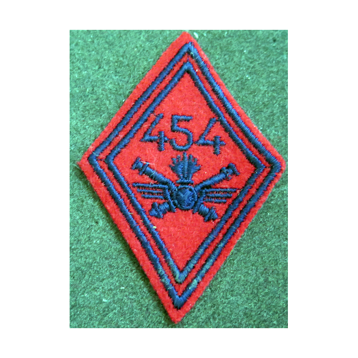 LOSANGE DE BRAS MODÈLE 45 : losange du 454° Groupe d'artillerie antiaérienne modèle troupe