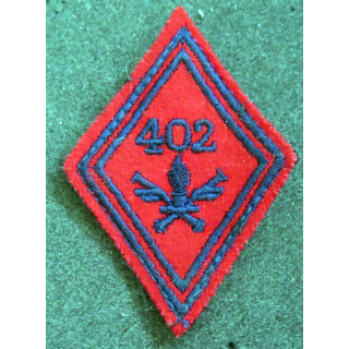 LOSANGE DE BRAS MODÈLE 45 : losange du 402° Régiment d'artillerie antiaérienne modèle troupe