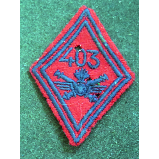 LOSANGE DE BRAS MODÈLE 45 : losange du 403° Régiment d'artillerie antiaérienne modèle troupe