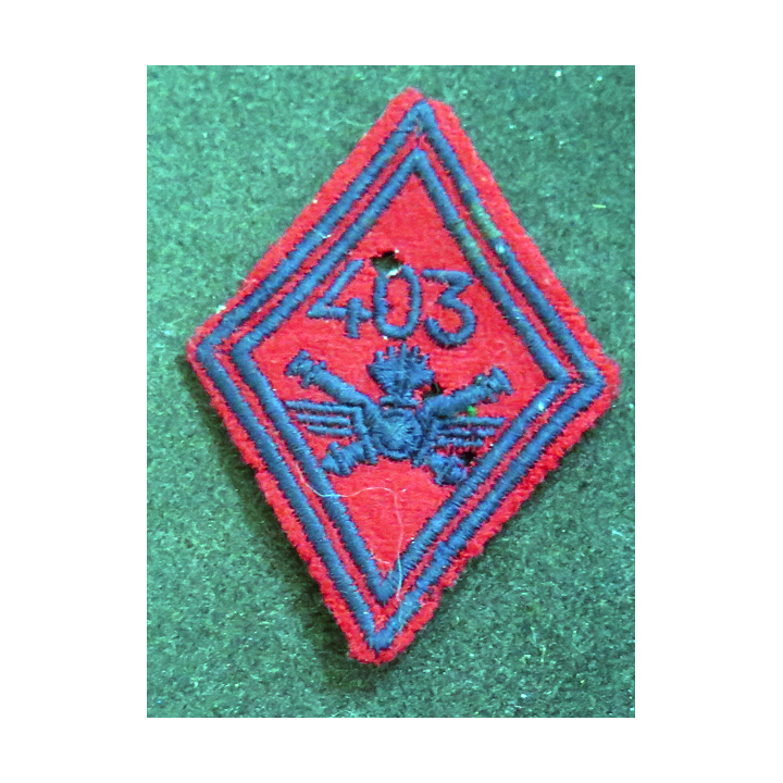 LOSANGE DE BRAS MODÈLE 45 : losange du 403° Régiment d'artillerie antiaérienne modèle troupe
