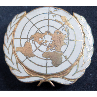 ONU : Insigne de béret de l'ONU Organisation des Nations Unies avec un éclat d'émail
