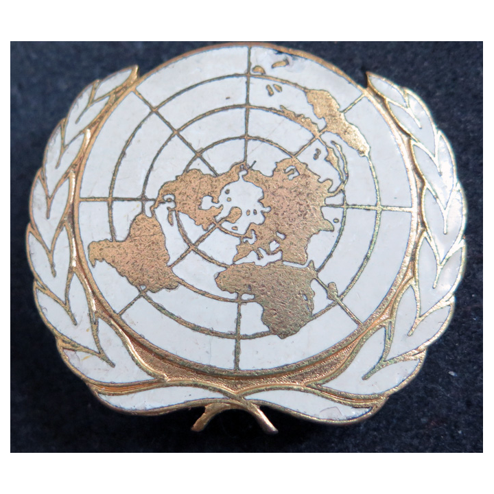 ONU : Insigne de béret de l'ONU Organisation des Nations Unies avec un éclat d'émail
