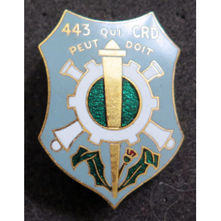 443° CRD :  443° compagnie de réparation divisionnaire de fabrication Drago Paris G. 1837 en émail