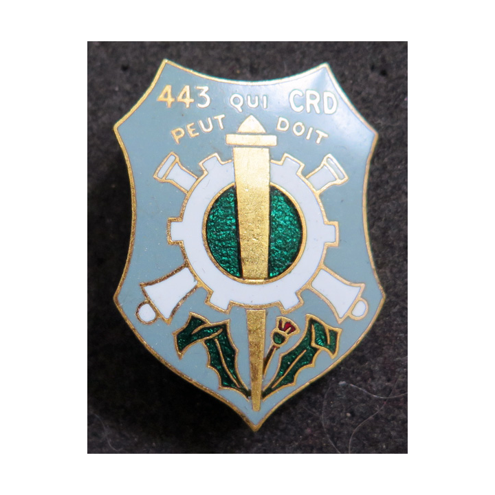 443° CRD :  443° compagnie de réparation divisionnaire de fabrication Drago Paris G. 1837 en émail