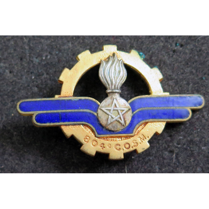 804° COSM : 804° compagnie d’ouvriers du service du Matériel Drago Béranger en émail