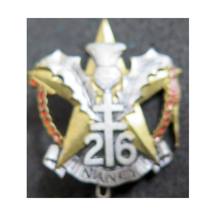 26° RI : 26° régiment d'infanterie Drago fourragère peinte