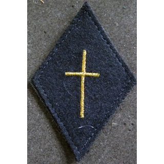LOSANGE DE BRAS MODÈLE 45 : aumônier catholique titulaire fil or (laminette) sur scratch
