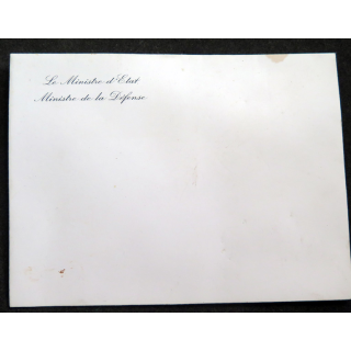 Enveloppe du Ministre d'Etat, Ministre de la défense 17 x 13 cm