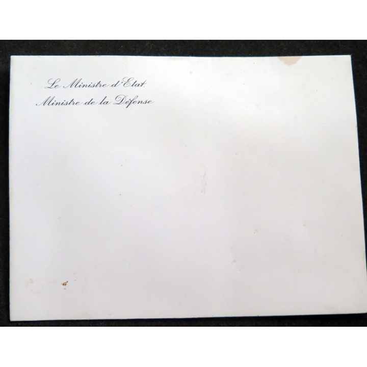 Enveloppe du Ministre d'Etat, Ministre de la défense 17 x 13 cm
