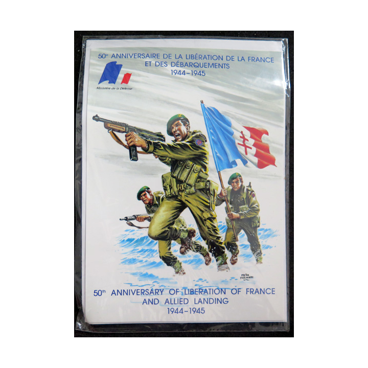 Carte du 50° anniversaire de la Libération de la France et des débarquements 1944-1945