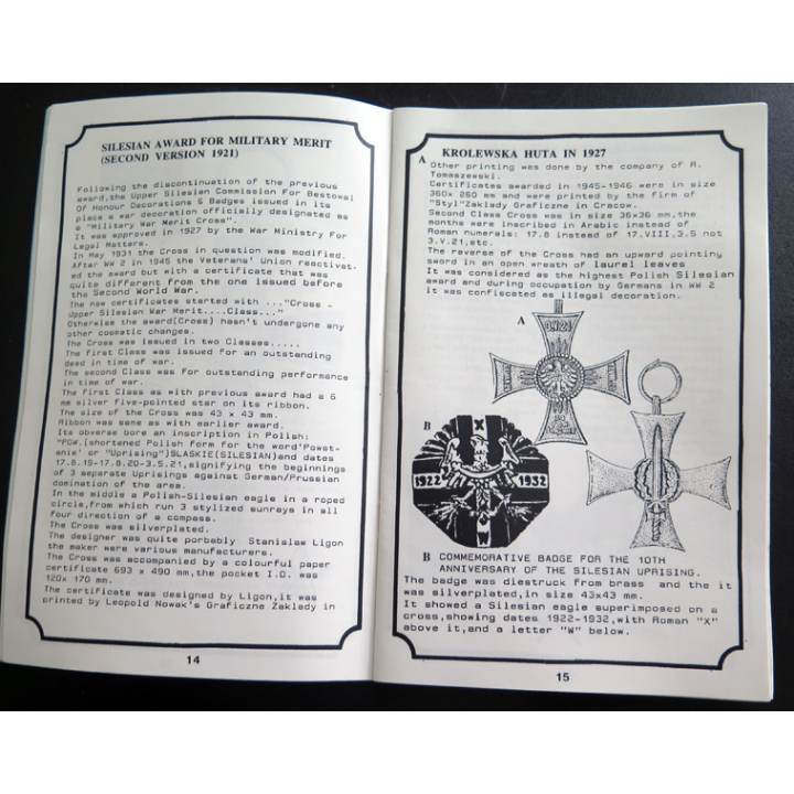 Brochure sur les insignes et décorations de Pologne 1919-1921