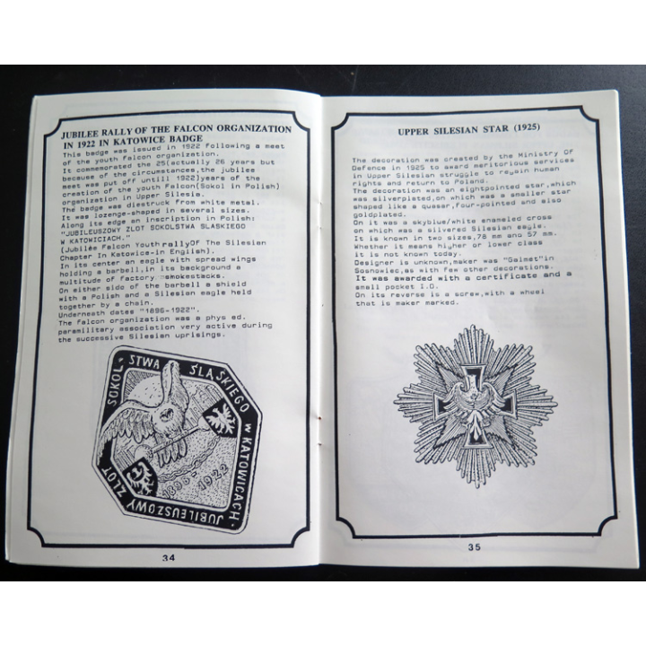 Brochure sur les insignes et décorations de Pologne 1919-1921