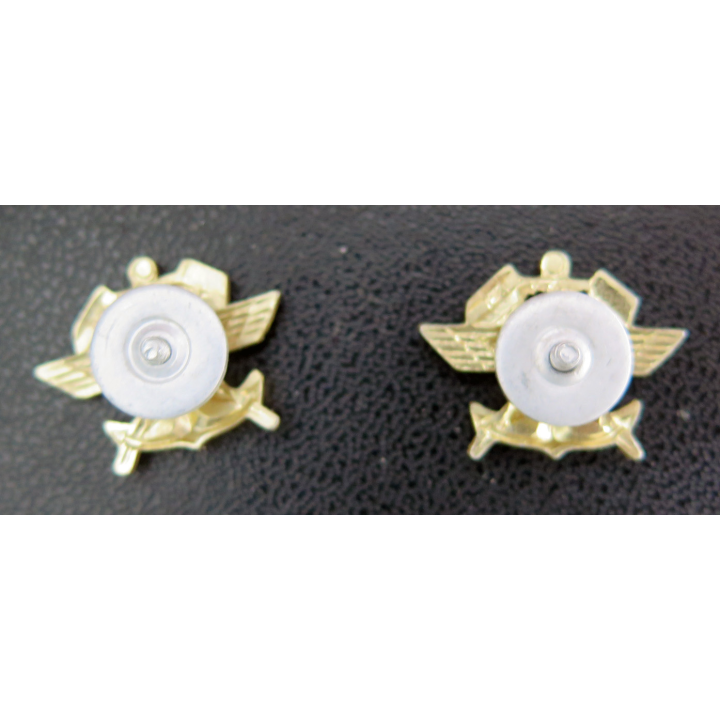 URSS : Paire d'insignes de col du transport ferroviaire (chemins de fer)