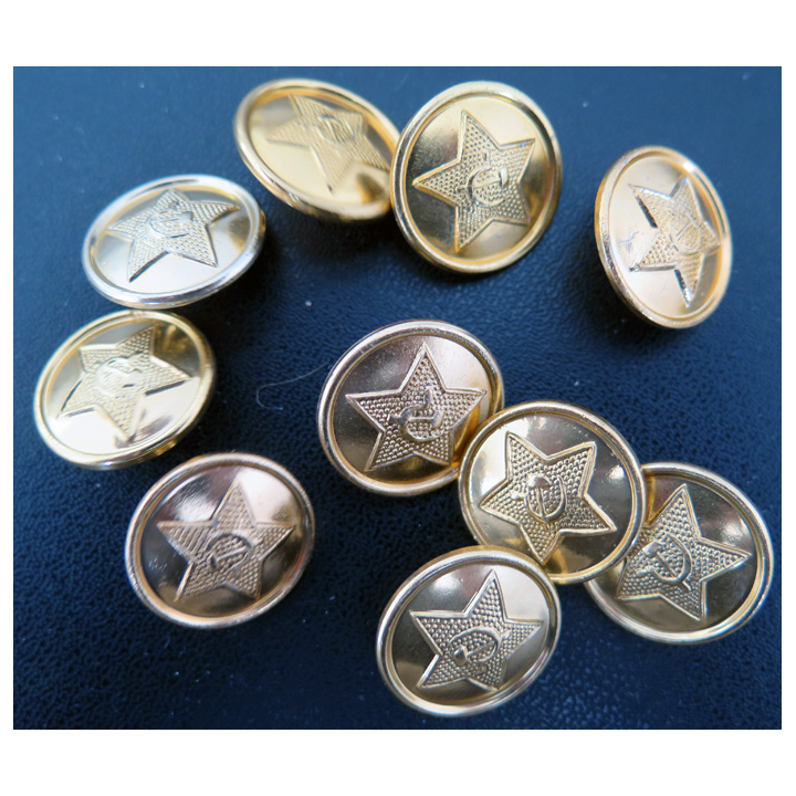 URSS : Lot de 10 boutons d'uniforme soviétique