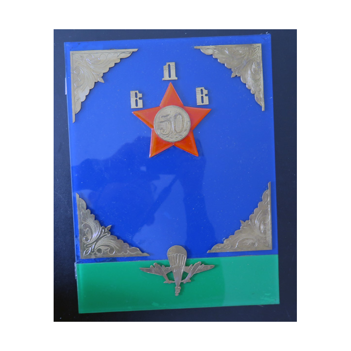 URSS : Album en plexiglass coloré avec inscrustation métalliques de conscrit libérable
