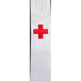 Ruban tissé rouge de la médaille des blessés longueur 21 cm