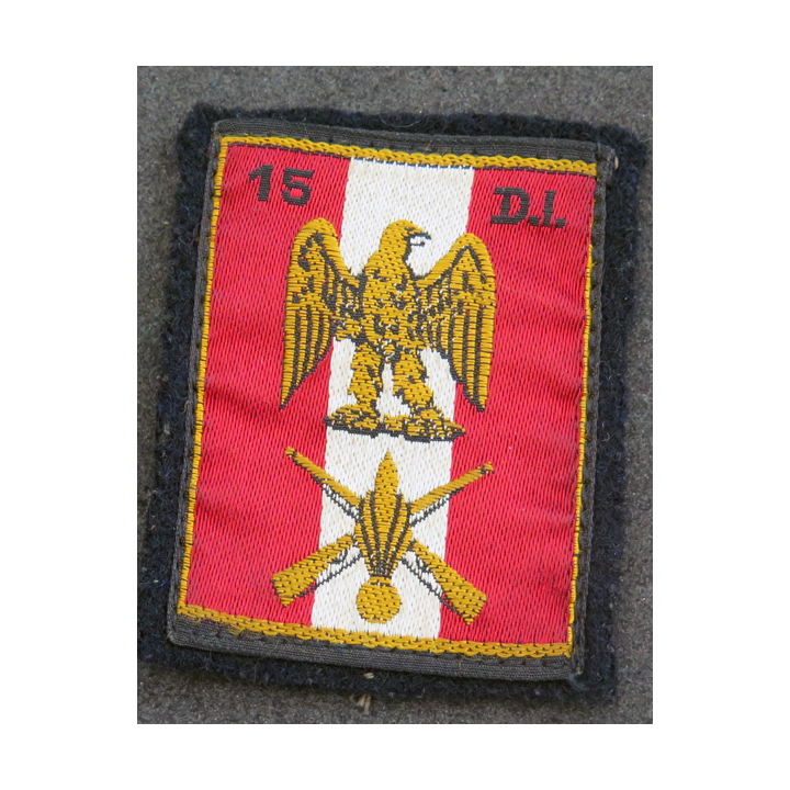 15° DI : insigne tissu de la 15° Division d'Infanterie 1° type