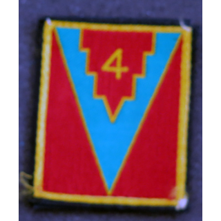 4° DI : insigne tissu de la 4° Division (1967-1977) (V couleur verte)