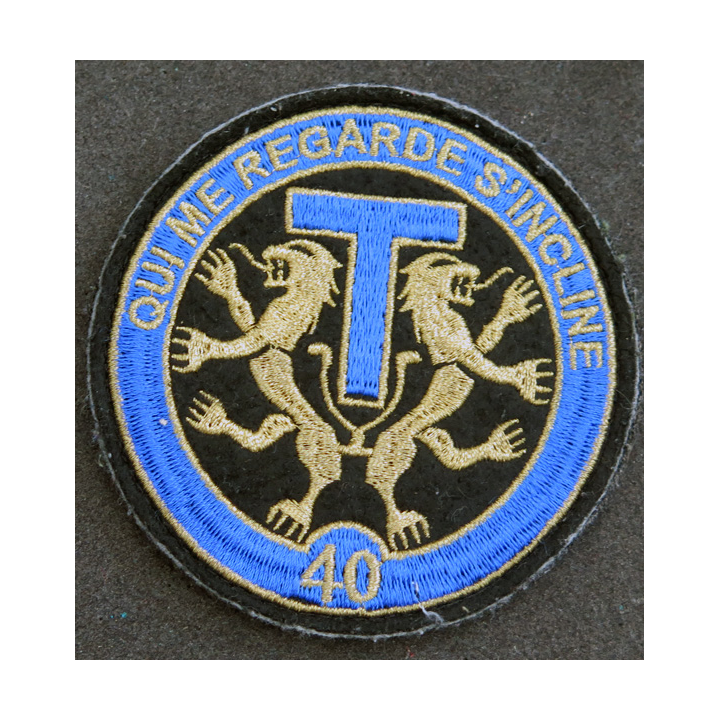 40° RT : insigne tissu du 40° régiment des transmissions sur scratch