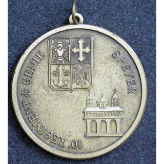 10° RG : Médaille de 6 cm de diamètre du 10° Régiment du Génie à Spire (Speyer)