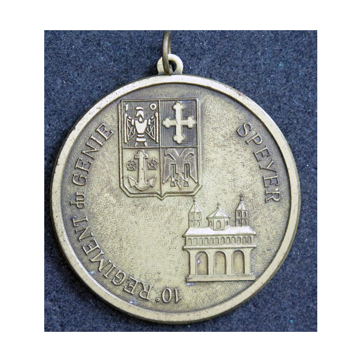 10° RG : Médaille de 6 cm de diamètre du 10° Régiment du Génie à Spire (Speyer)