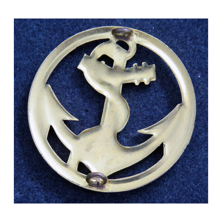 Insigne de béret des Troupes de Marine dos lisse et embouti