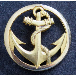 Insigne de béret des Troupes de Marine dos lisse et embouti