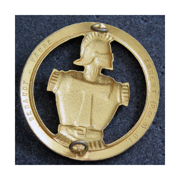 TRANS : insigne de béret des transmissions de fabrication Beraudy Vaure.