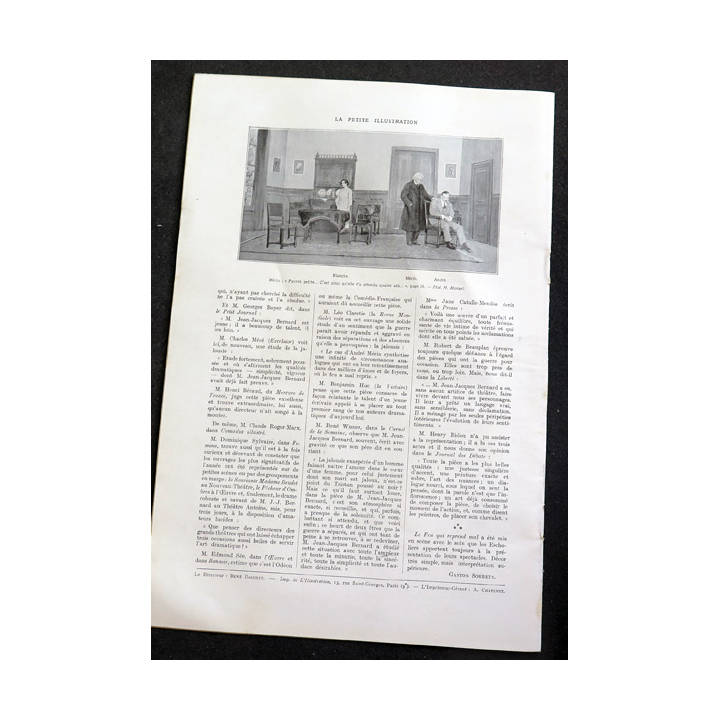 La petite Illustration - Roman Théâtre - n° 47 du 6 Août 1921