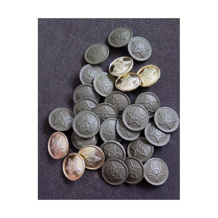 URSS : Lot de 30 boutons d'uniforme soviétique