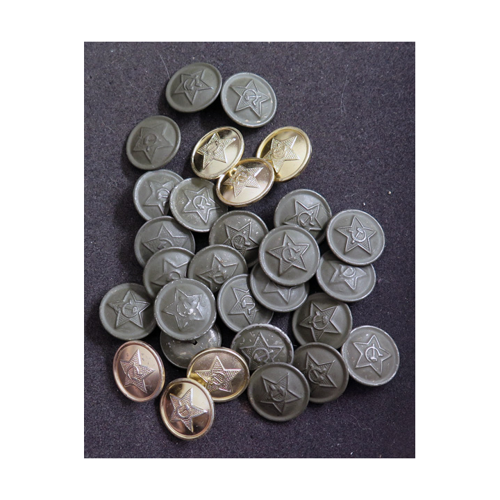 URSS : Lot de 30 boutons d'uniforme soviétique
