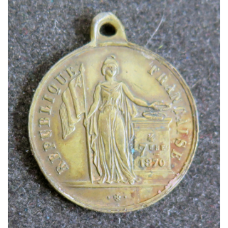 Médaille commémorative en laiton du gouvernement de défense nationale du 7 septembre 1870