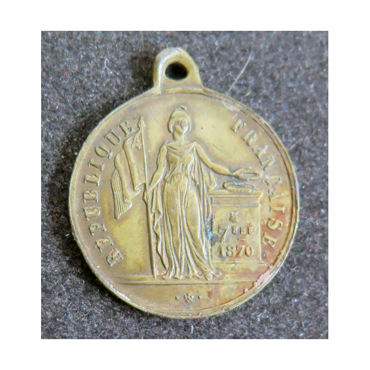 Médaille commémorative en laiton du gouvernement de défense nationale du 7 septembre 1870