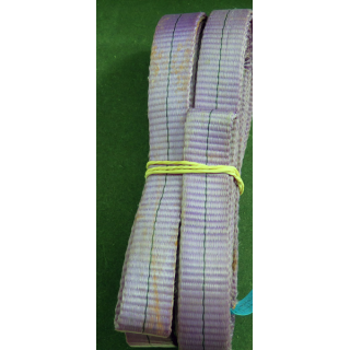 Deux élingues violettes de 2,5 m doublée et d'une tonne max de charge en simple