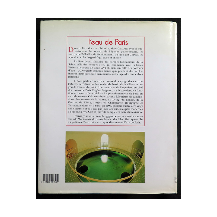 L'eau de Paris, écrit par Marc Gaillard photographies de Claude Abron  1995 Martelle éditions
