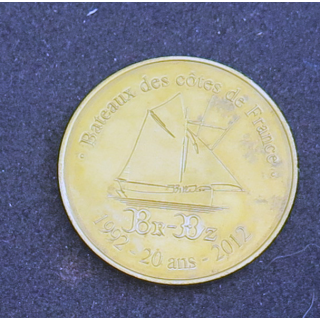 Médaille Bateaux des Côtes de France BR-DZ 1992 - 20 ans - 2012 diamètre 3,5 cm