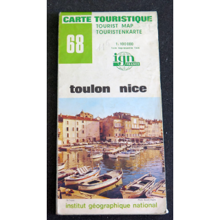 Carte touristique IGN n° 68 Toulon Nice 1 : 100 000