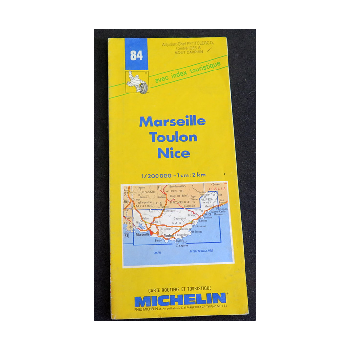 Carte Michelin 84 Marseille Toulon Nice 1/200 000