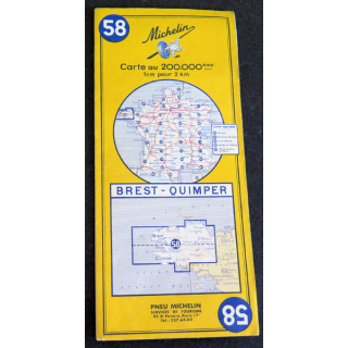Carte Michelin 58 Brest Quimper 1/200 000