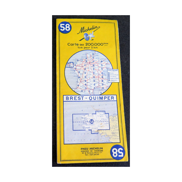 Carte Michelin 58 Brest Quimper 1/200 000